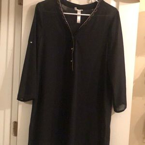 Black tunic with rhinestone details
